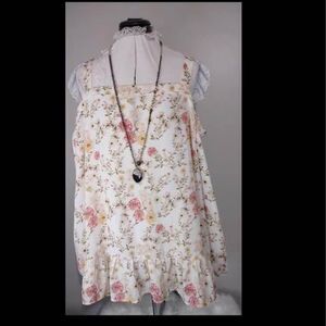 2X Size 20 Blouse Capsule Sleeveless Floral Ruffles pit-pit=26” length=30” C3110